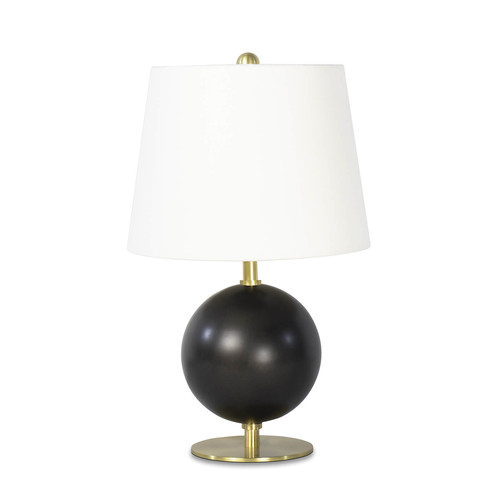 Black metal mini lamp with a gold base
